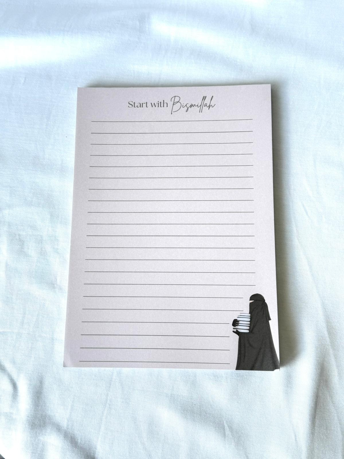 Start With Bimillah Notepad Beige