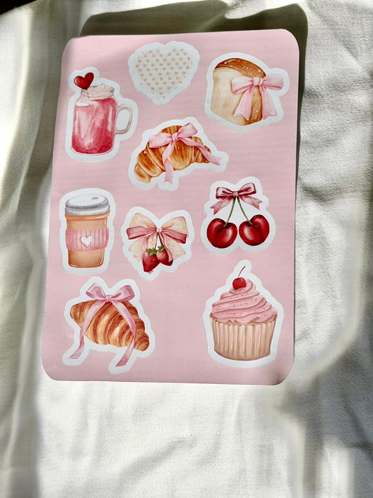 Pink Bow Patisserie Sticker Sheet